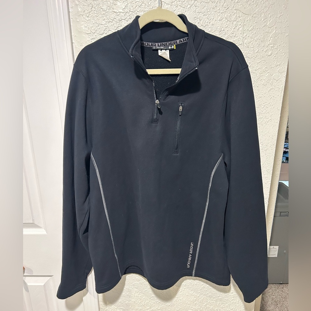Under Armour mens size XL blue 1/4 zip sweatshirt.